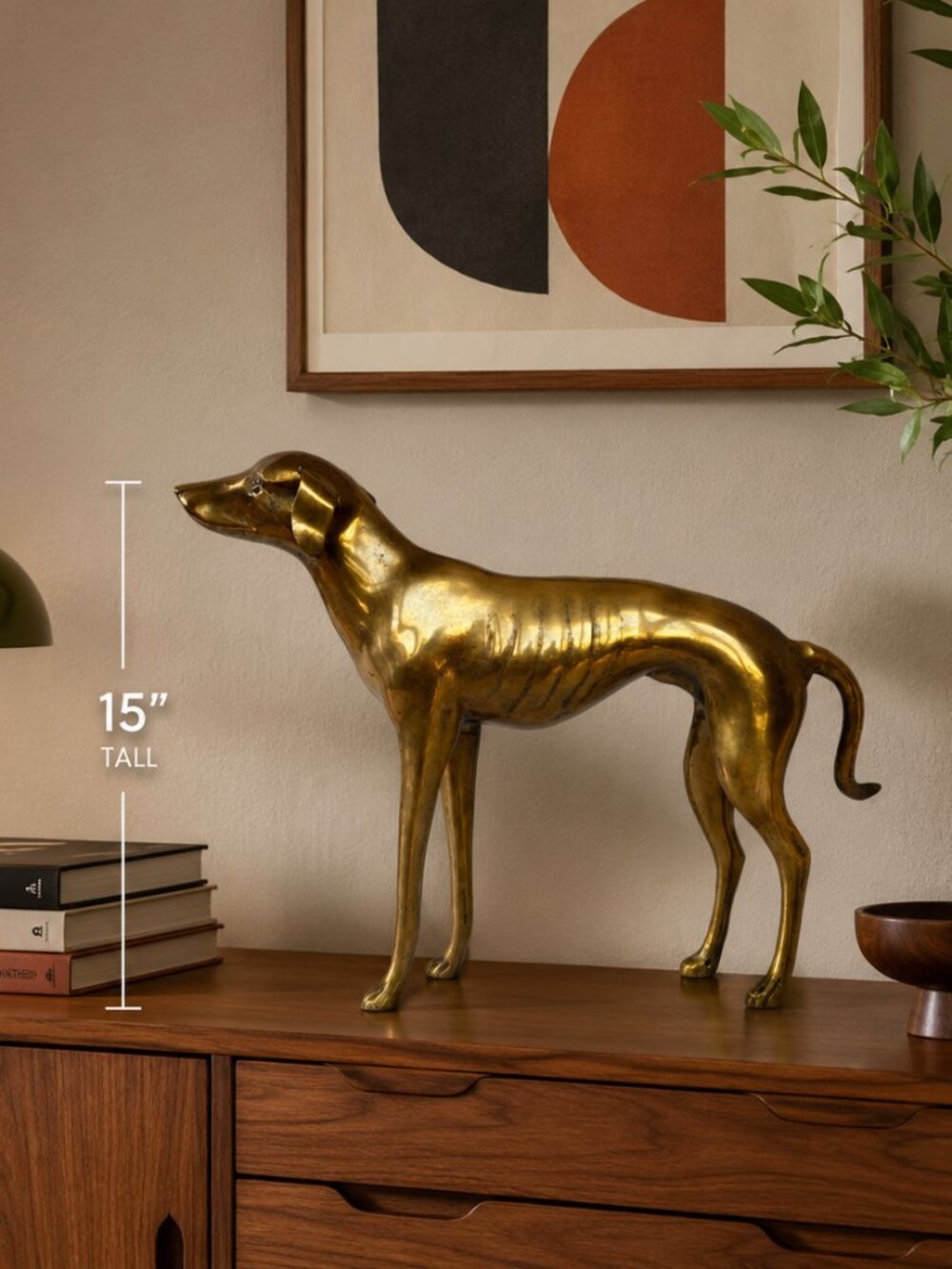 Vintage Brass Whippet/Greyhound Statuette - Picture 1 of 6